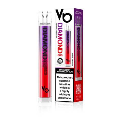 Vapes Bars Diamond 600 - Strawberry Watermelon Gum | E-LIQ