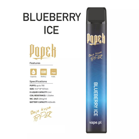 POPEK VAPE 700+ 20MG SALT - Blueberry Ice