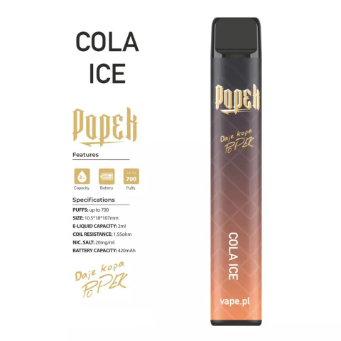 POPEK VAPE 700+ 20MG SALT - Cola Ice