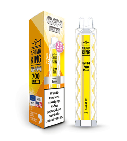 Aroma King GEM LUX 700 20mg - Banana Ice | ELIQ Vape Shop