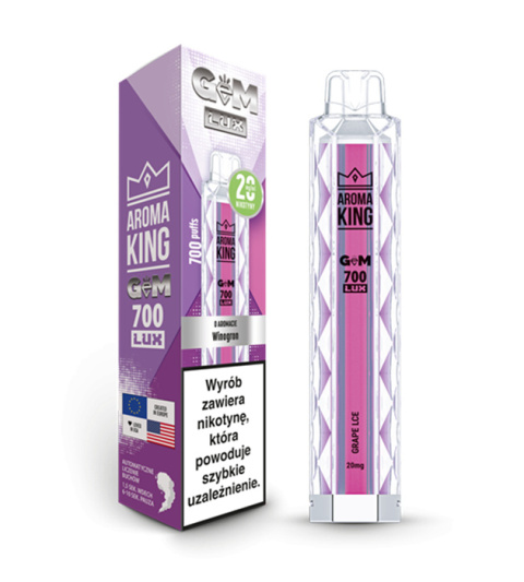 Aroma King GEM LUX 700 20mg - Grape Ice | ELIQ Vape Shop