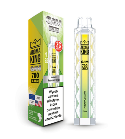 Aroma King GEM LUX 700 20mg - Pineapple Lemon | ELIQ Vape Shop