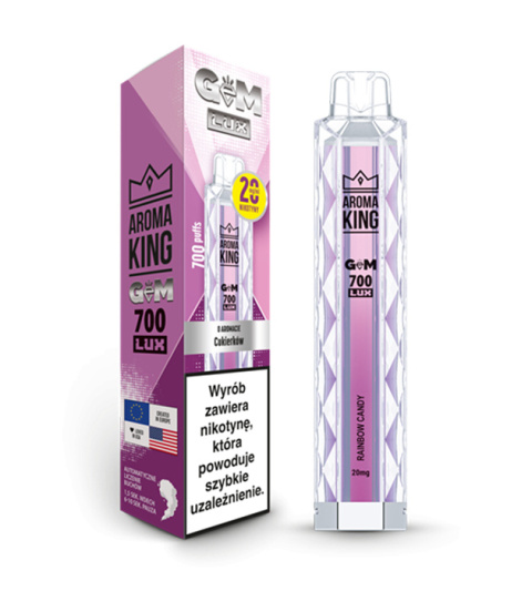 Aroma King GEM LUX 700 20mg - Rainbow Candy | ELIQ Vape Shop