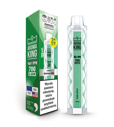 Aroma King GEM LUX 700 20mg - Sour Apple | ELIQ Vape Shop