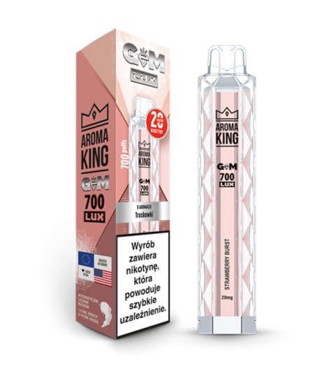 Aroma King GEM LUX 700 20mg - Strawberry Burst | ELIQ Vape Shop