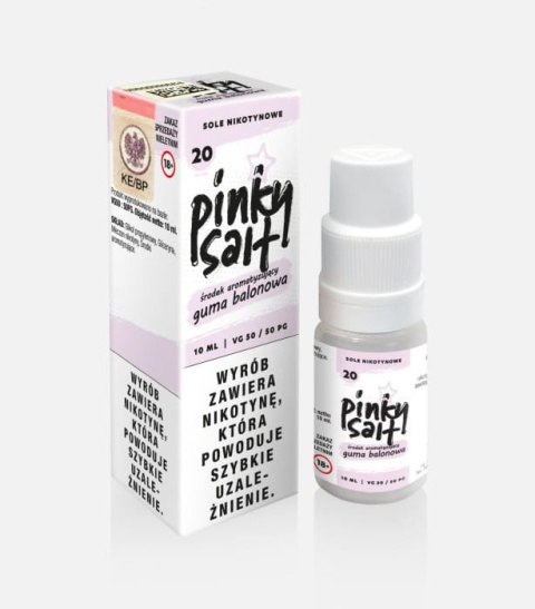 Liquid Pinky Vape Salt - 10ml Guma Balonowa 20mg | E-LIQ Patryk Zych