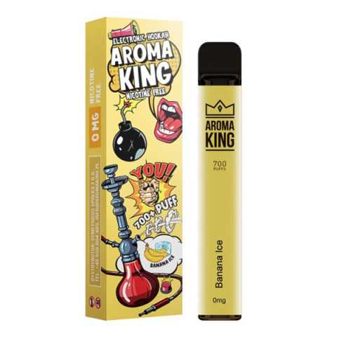 Aroma King Hookah 700+ 0mg - Banana Ice | E-LIQ