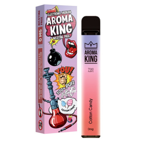 Aroma King Hookah 700+ 0mg - Cotton Candy | E-LIQ