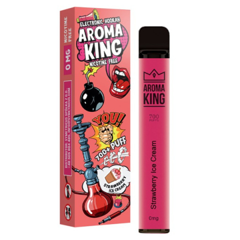 Aroma King Hookah 700+ 0mg - Strawberry Ice cream | E-LIQ
