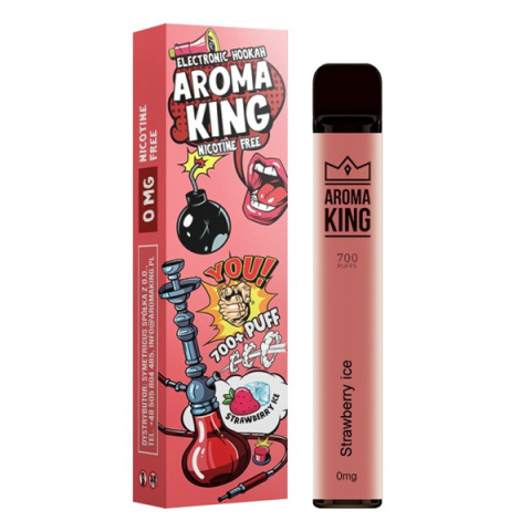 Aroma King Hookah 700+ 0mg - Strawberry Ice | E-LIQ