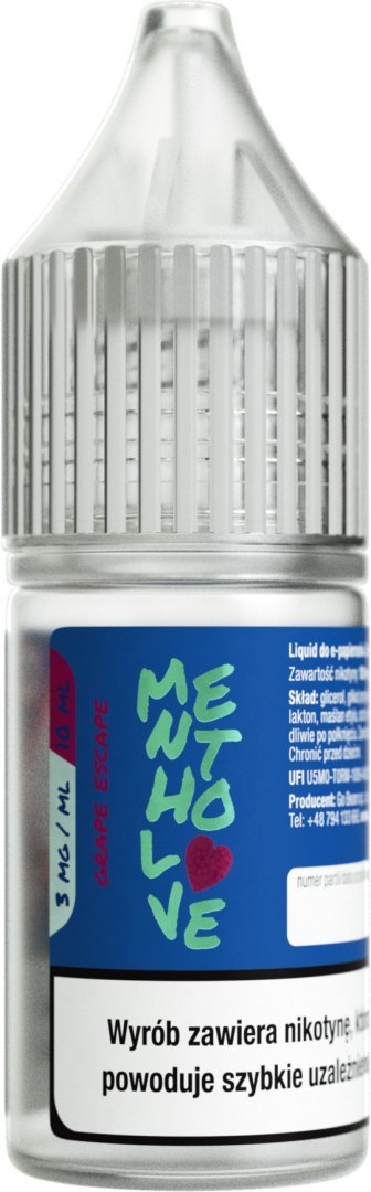 Liquid Mentholove Nicotine Grape Escape - 3mg