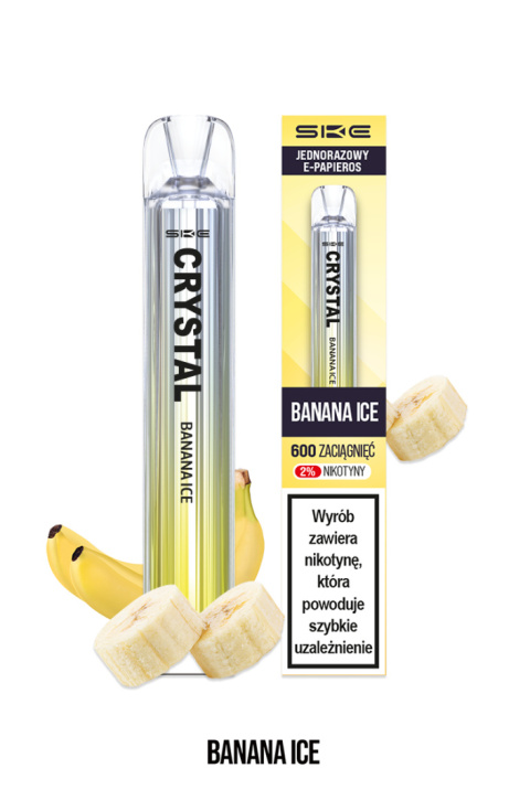 SKE Crystal - Banana Ice 600 puffs 20 mg | E-LIQ