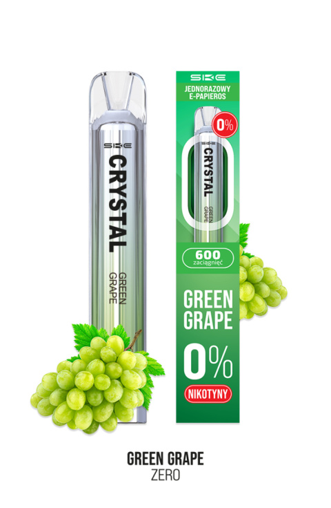 SKE Crystal - Green Grape 600 puffs 0 mg | E-LIQ