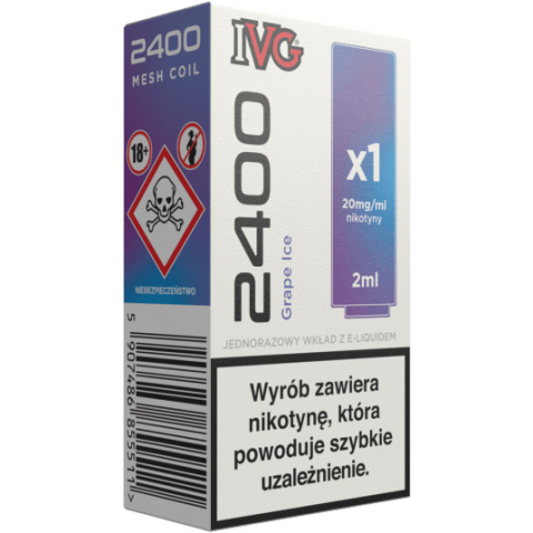 IVG 2400 Pod Grape Ice 20mg 2ml | E-LIQ