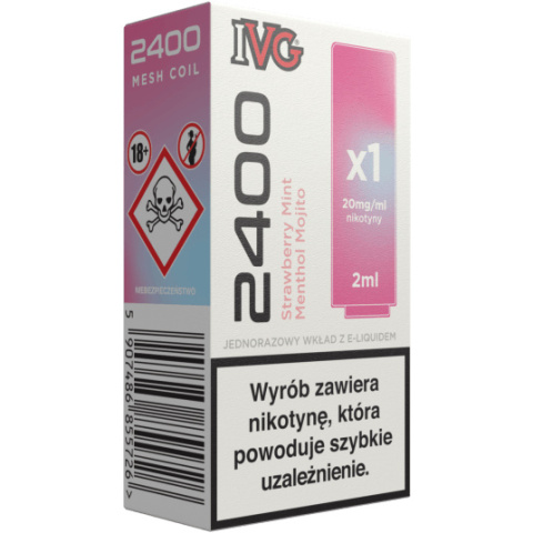 IVG 2400 Pod Strawberry Mint Menthol Mojito  | E-LIQ