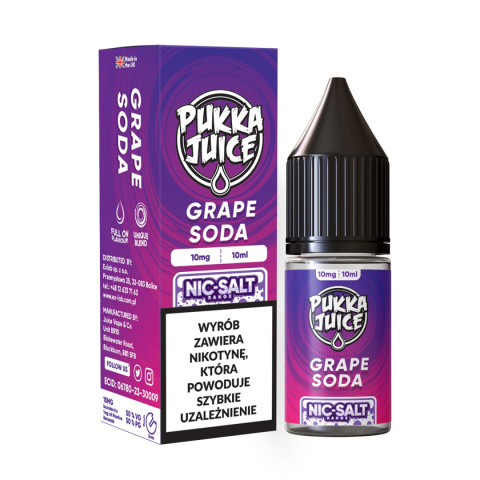 Liquid Pukka Juice 10ml - Grape Soda 10mg salt  E-LIQ