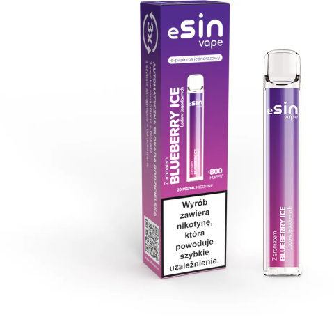 eSIN Vape 800puff 20mg - Blueberry Ice | E-LIQ