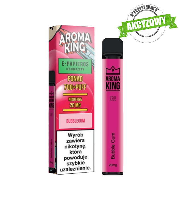NOWOŚCI : Aroma King - Bubble Gum 700+ (Guma Balonowa) /e-pap. jednorazowy/