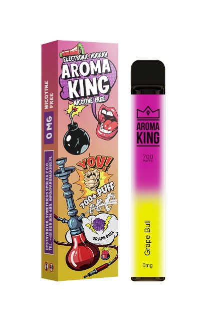 Jednorazowy E-Papieros Aroma King Grape Bull 0mg - Bomami