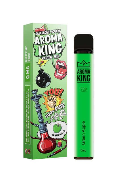 Jednorazowy E-Papieros Aroma King Green Apple 0mg - Bomami