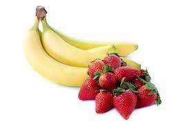Banan truskawki zdjęcie stock. Obraz złożonej z tło, egzot - 15189270