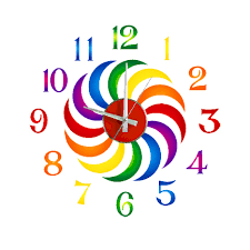 Zegar kolorowy dziecięcy ścienny DIY 43-054 - Pomysł na prezent, art wyposażenia wnętrz